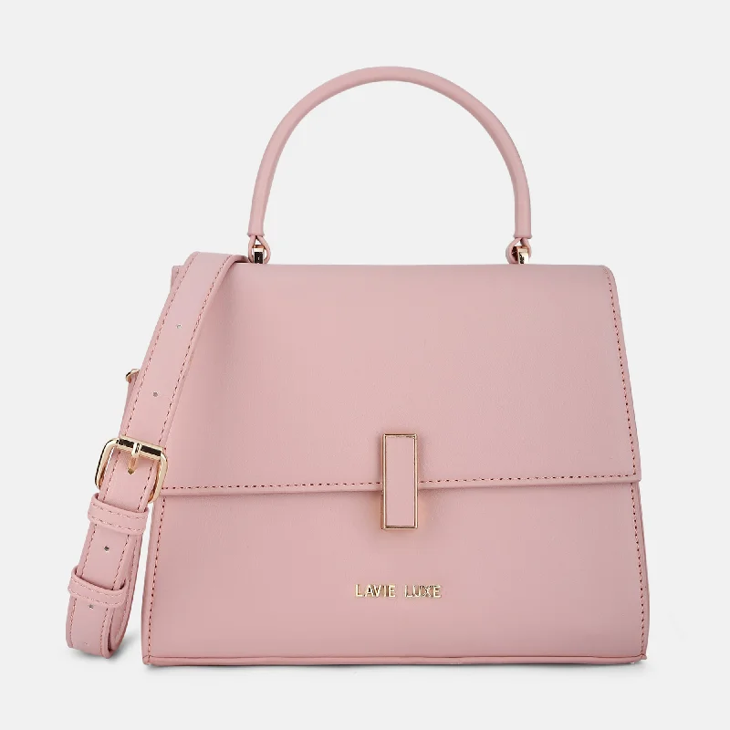 Lavie Luxe Merci Pink Small Women's Flap Satchel