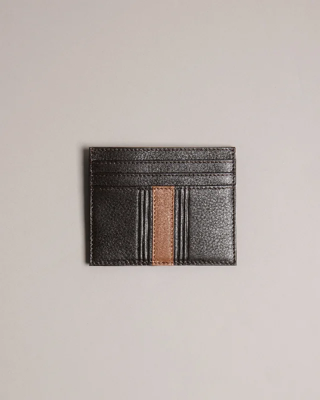 Evet Striped Card Holder Brn-Choc