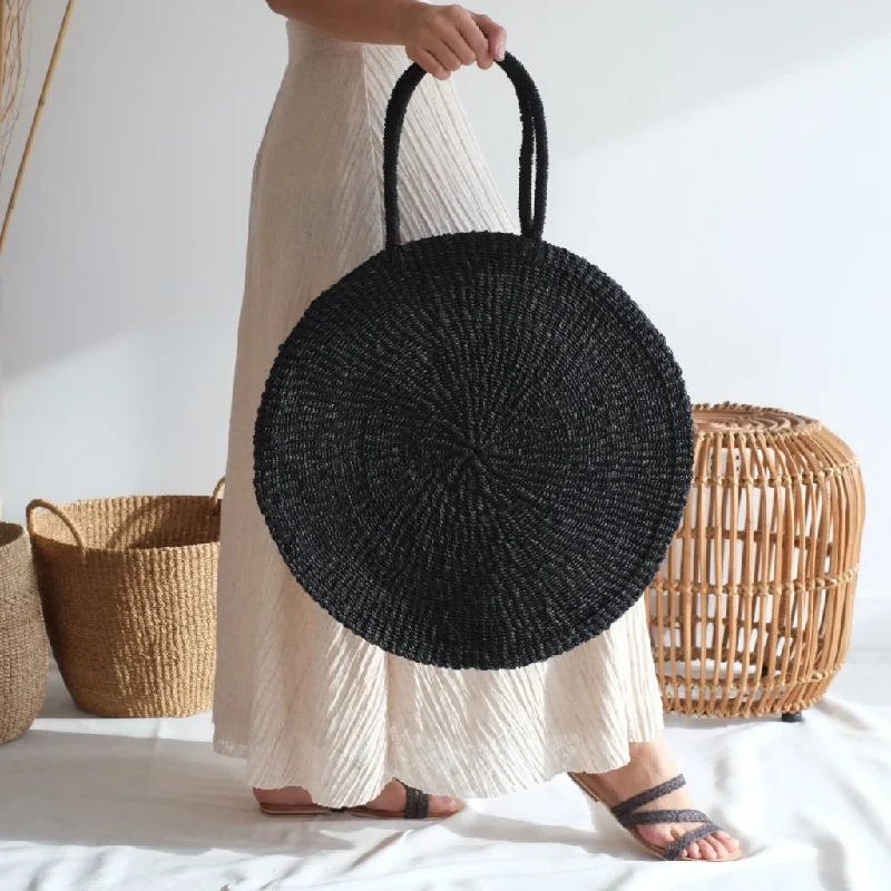 Sola Sustainable Handwoven Abaca Maxi Bag - Black