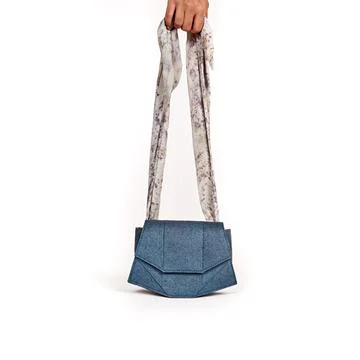 Petite Laia Belt Vegan Leather Bag in Ocean Blue