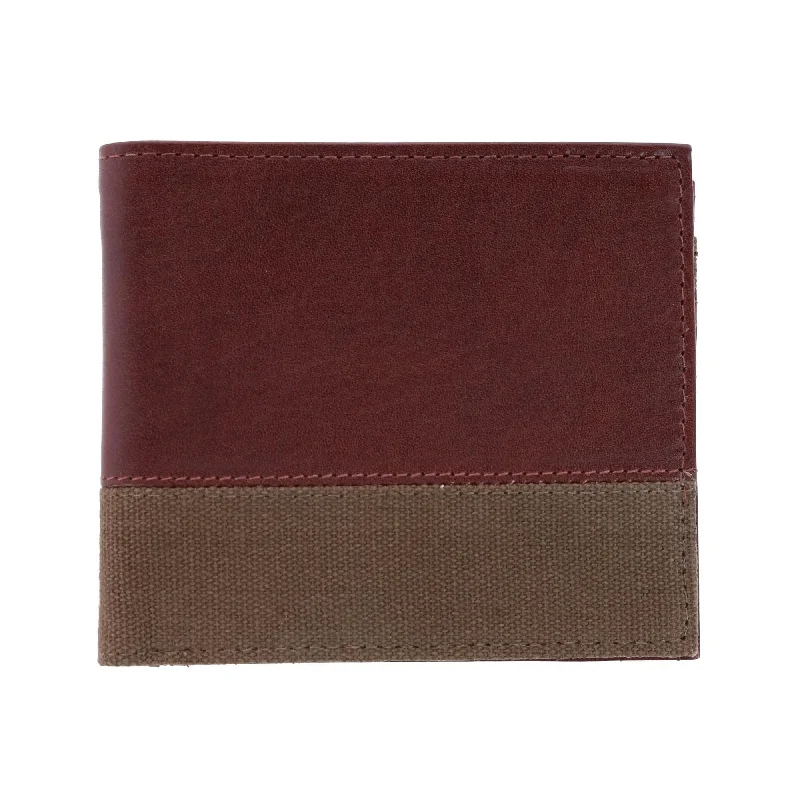 Trafalgar Men's Charing Cross RFID Leather & Canvas Bifold Wallet