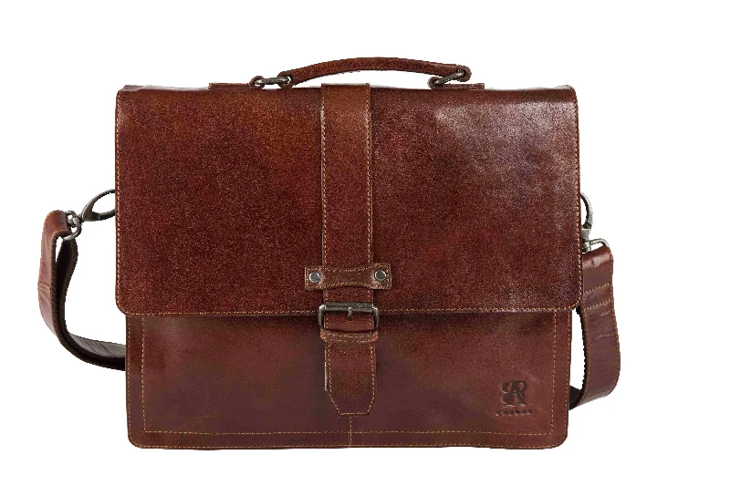 Briefcase 13"" | Brown | Waxed Buffalo Leather