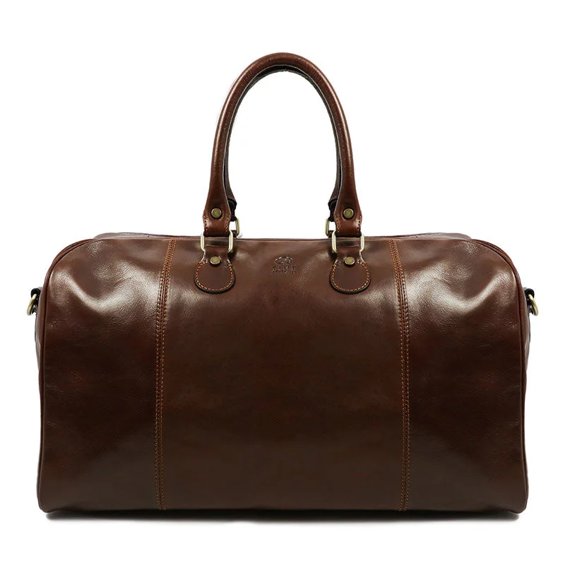 Leather Duffel Bag Weekender Bag - The Count of Monte Cristo