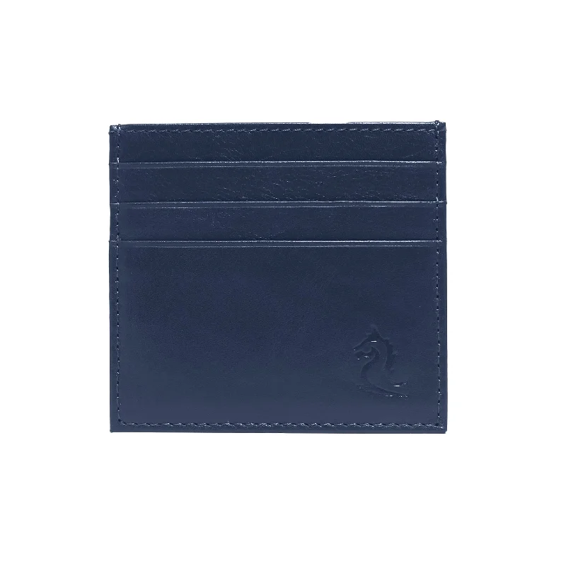 10079 Navy Leather Card Holder for Men and Women