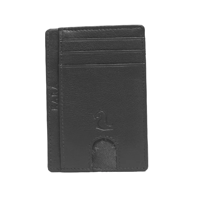 13098 Blue Leather Card Holder for Men and Women