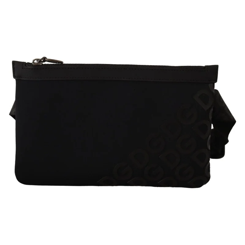 Dolce & Gabbana Sleek Black Monogram Neoprene Fanny Pack