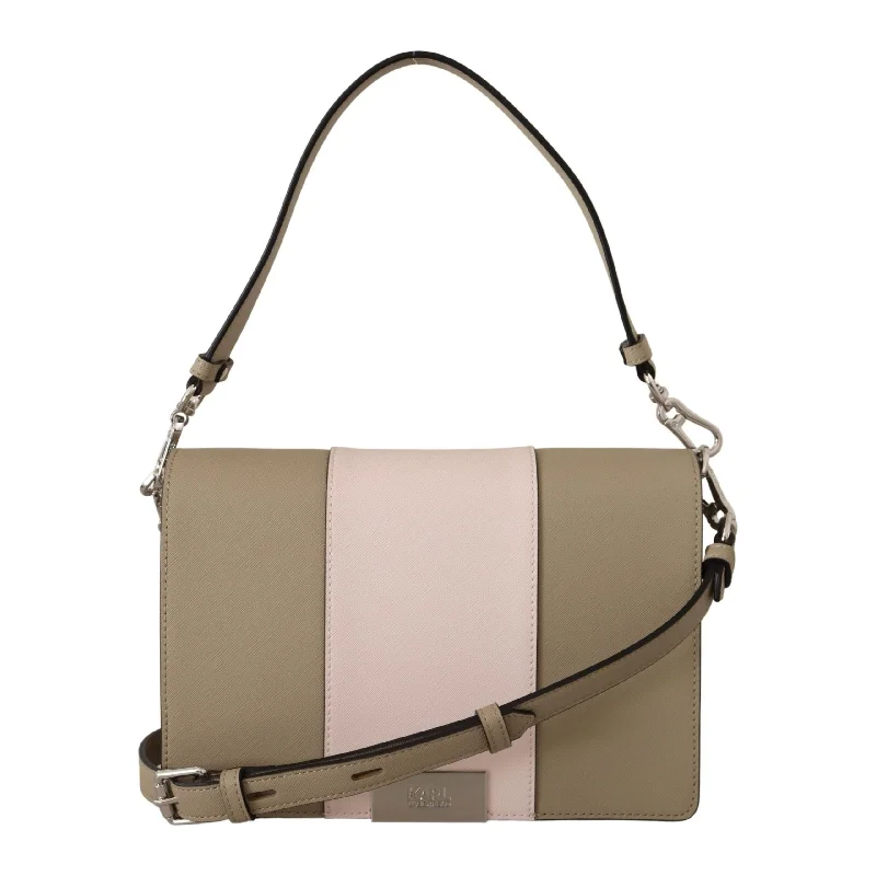 Karl Lagerfeld Chic Sage Shoulder Bag with Dual Straps