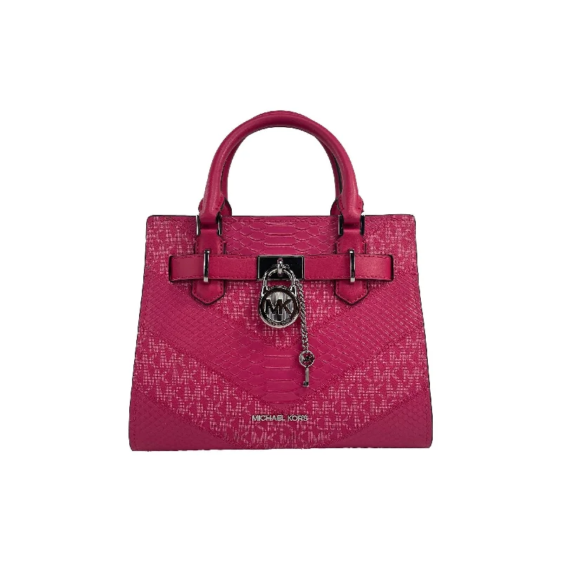 Michael Kors Hamilton Small Electric Pink Satchel Crossbody Bag