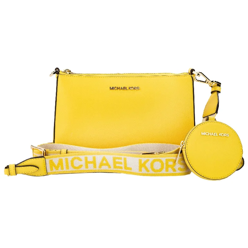 Michael Kors Jet Set Daffodil Vegan Crossbody Tech Attachment Bag Purse