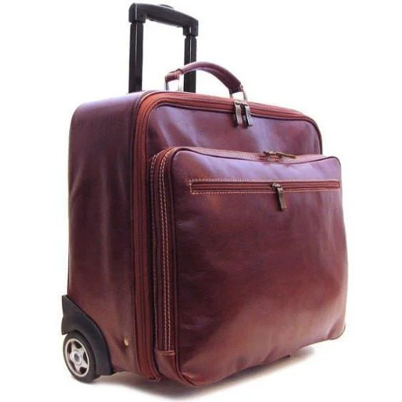 Floto Leather Monticello Wheeled Briefcase