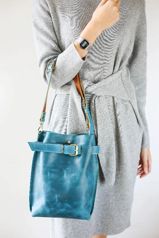 Sky Blue Leather Bag