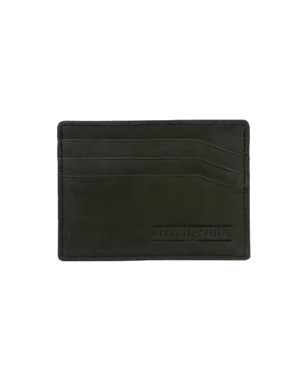 STITCH & HIDE LEATHER ALFRED CARDHOLDER BLACK