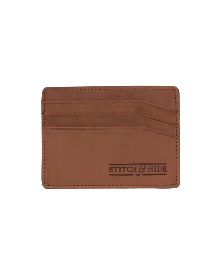 STITCH & HIDE LEATHER ALFRED CARDHOLDER CAFE BROWN