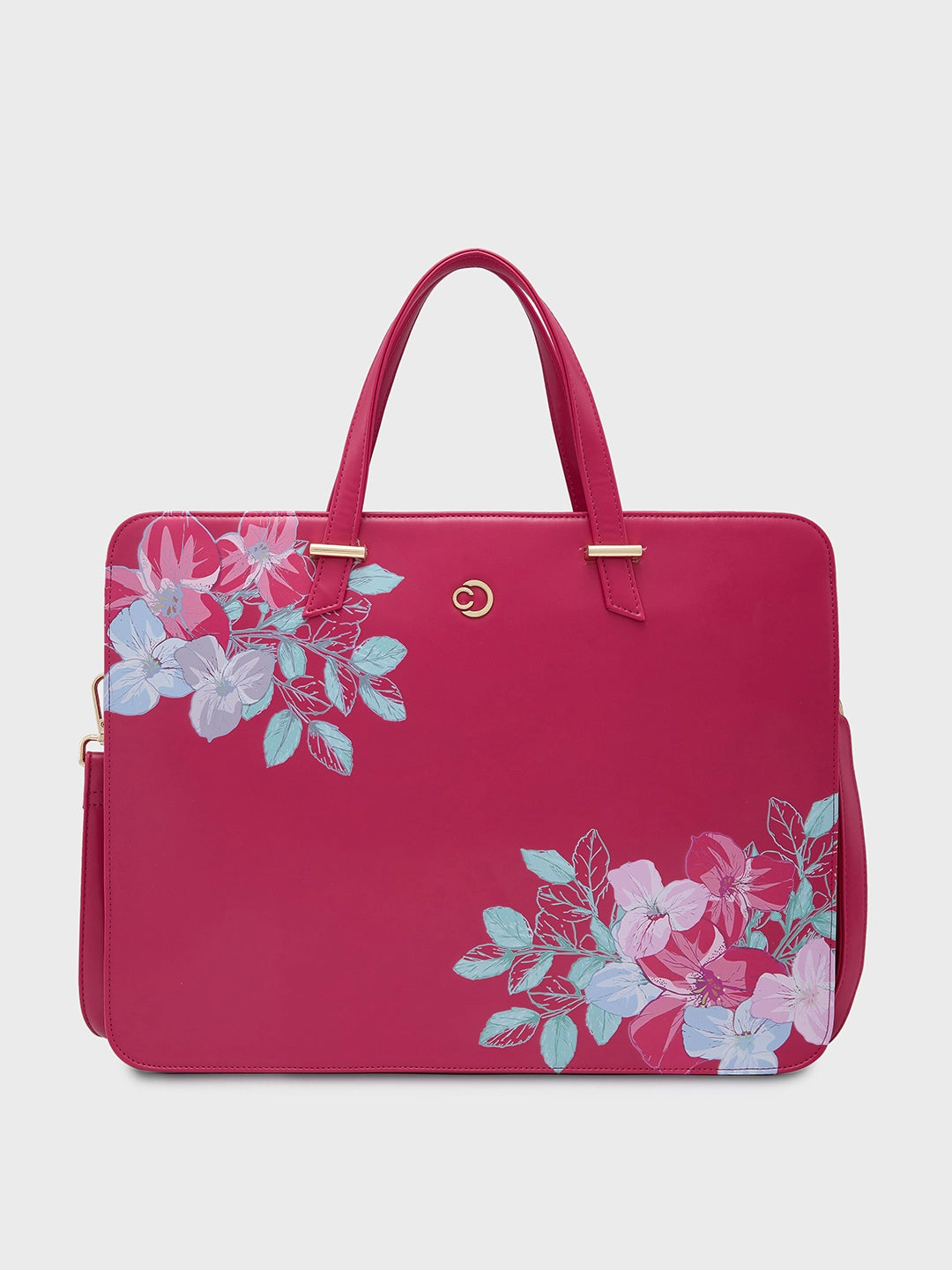 Caprese Shanaya Laptop Bag Large Printed Burgundy