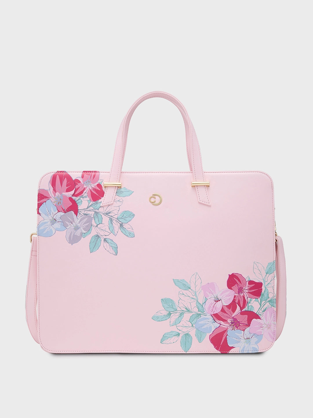 Caprese Shanaya Laptop Bag Large Printed Pink