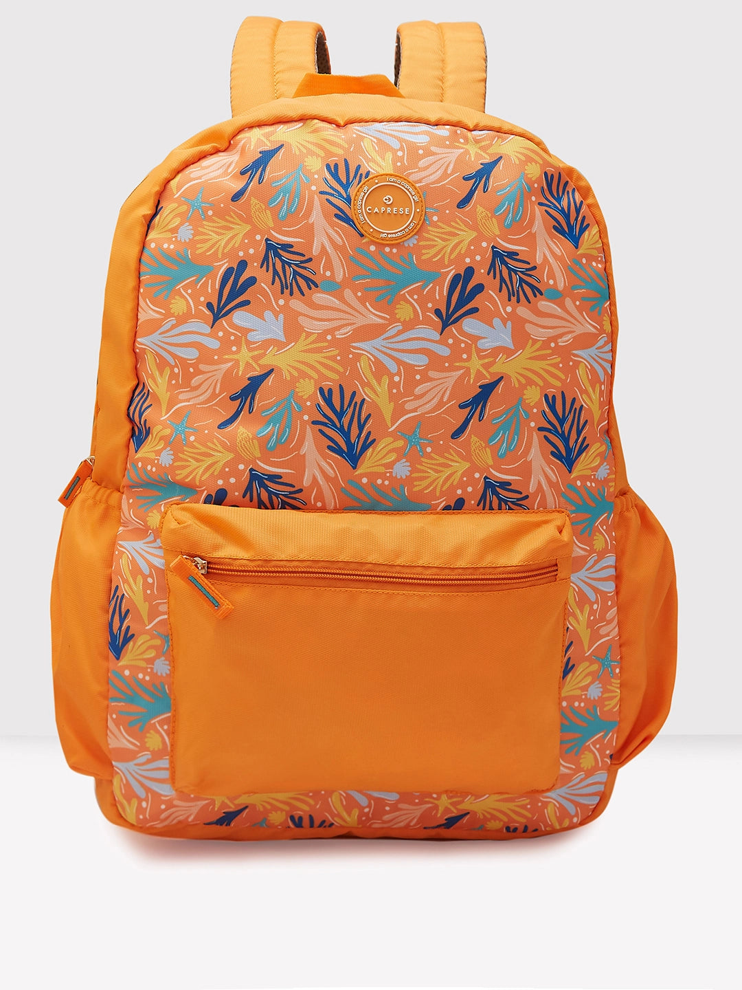 Caprese Xenia Laptop Backpack X Large Printed Orange