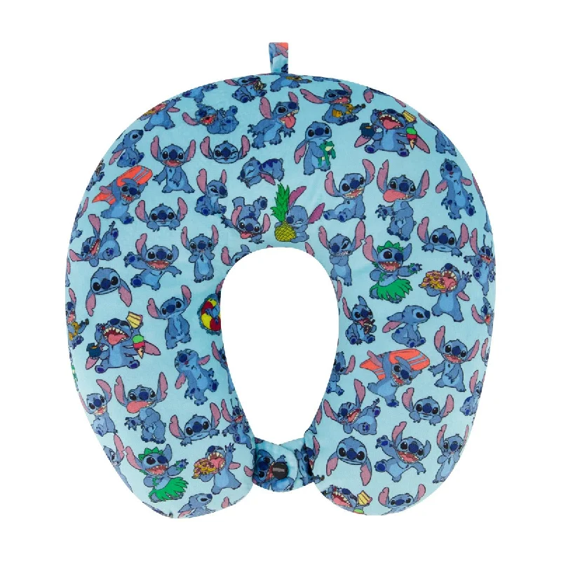 Stitch Kids Neck Pillow Light Blue