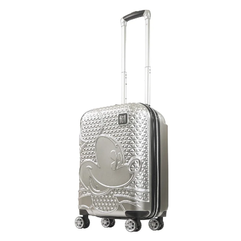 Mickey Mouse Rolling Luggage FŪL Disney Luggage 22.5"" Silver