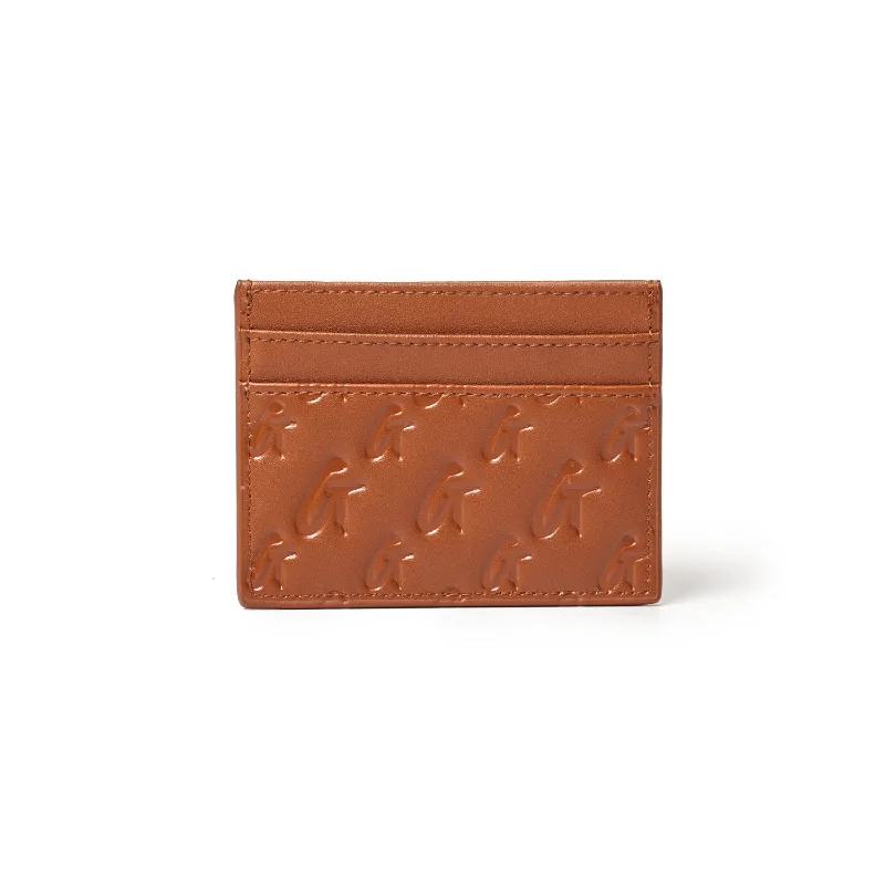 MONOGRAM CARD HOLDER BROWN