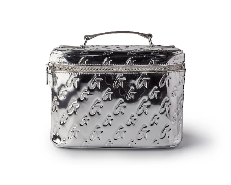 MONOGRAM LARGE COSMETIC TOILETRY BAG SILVER METALLIC