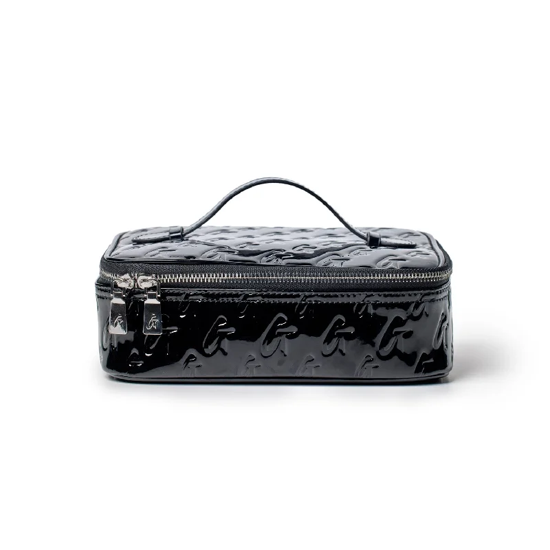 MONOGRAM MEDIUM COSMETIC TOILETRY BAG MIRROR BLACK