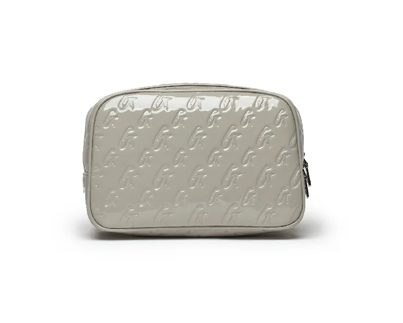 MONOGRAM SMALL COSMETIC TOILETRY BAG MIRROR GRAY