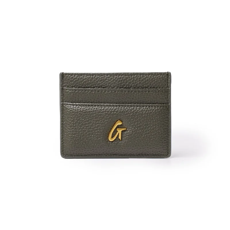 PEBBLE CARDHOLDER OLIVE GREEN