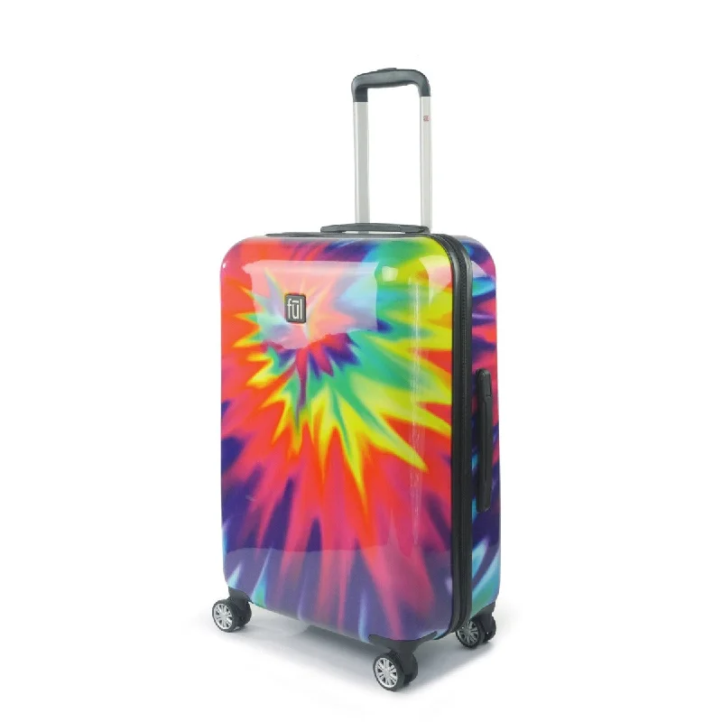 Tie-dye Rainbow Swirl 24"" FŪL Spinner Rolling Luggage