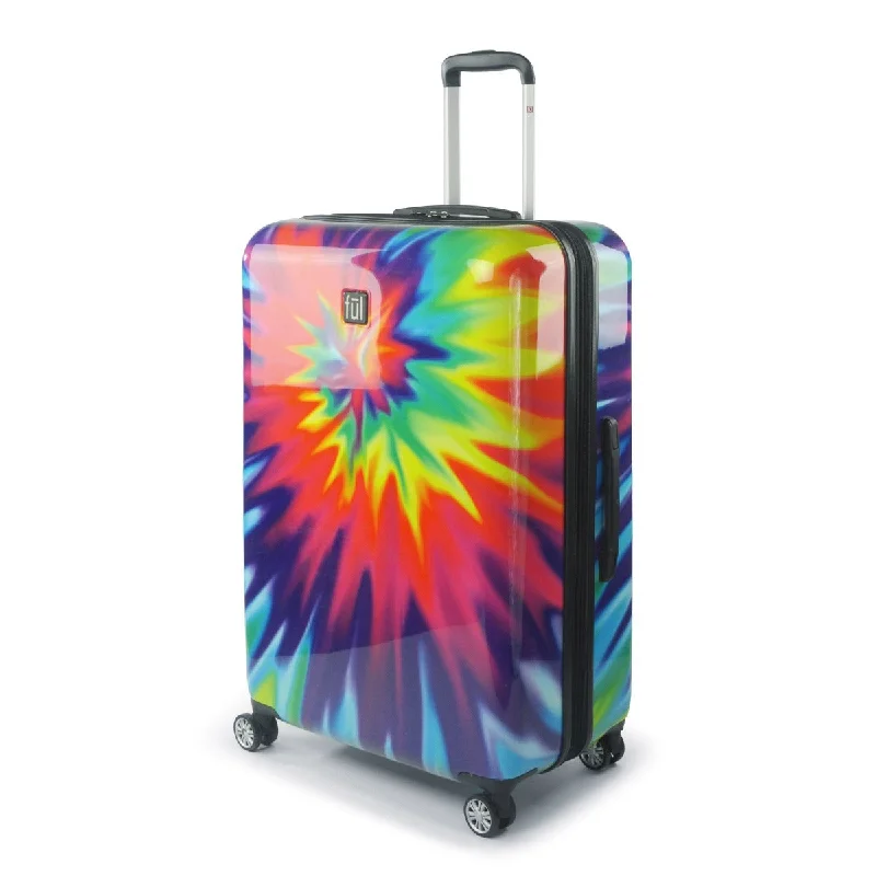 Tie-dye Rainbow Swirl 28"" FŪL Spinner Rolling Luggage