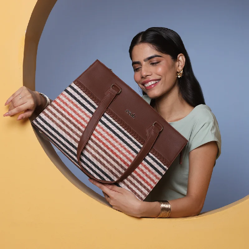 Qutub Stripes Statement Business Bag